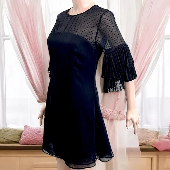 LuLu’s Keepsake Horizons Black Flounce Sleeve Mini Dress - Picture 14 of 16